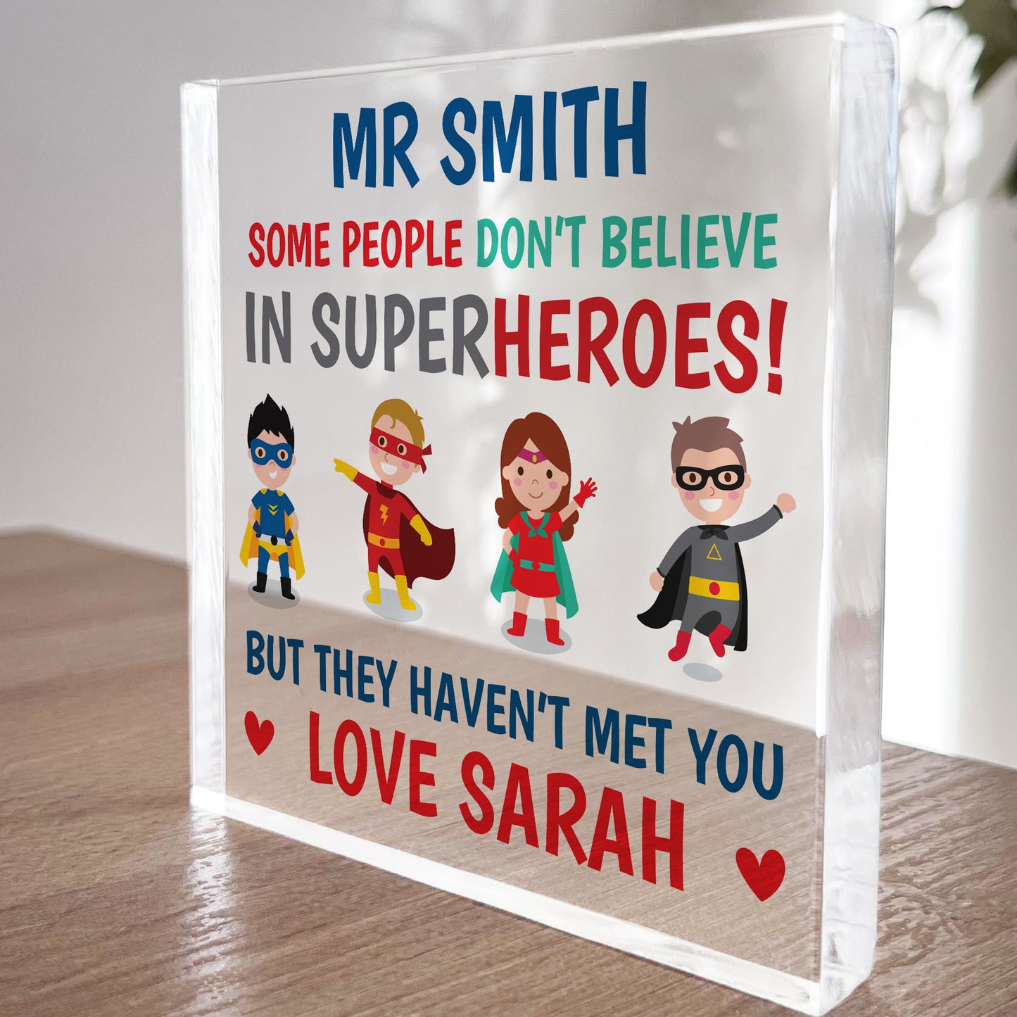 PERSONALISED Teacher Gifts SUPERHERO Gifts For Head Teacher