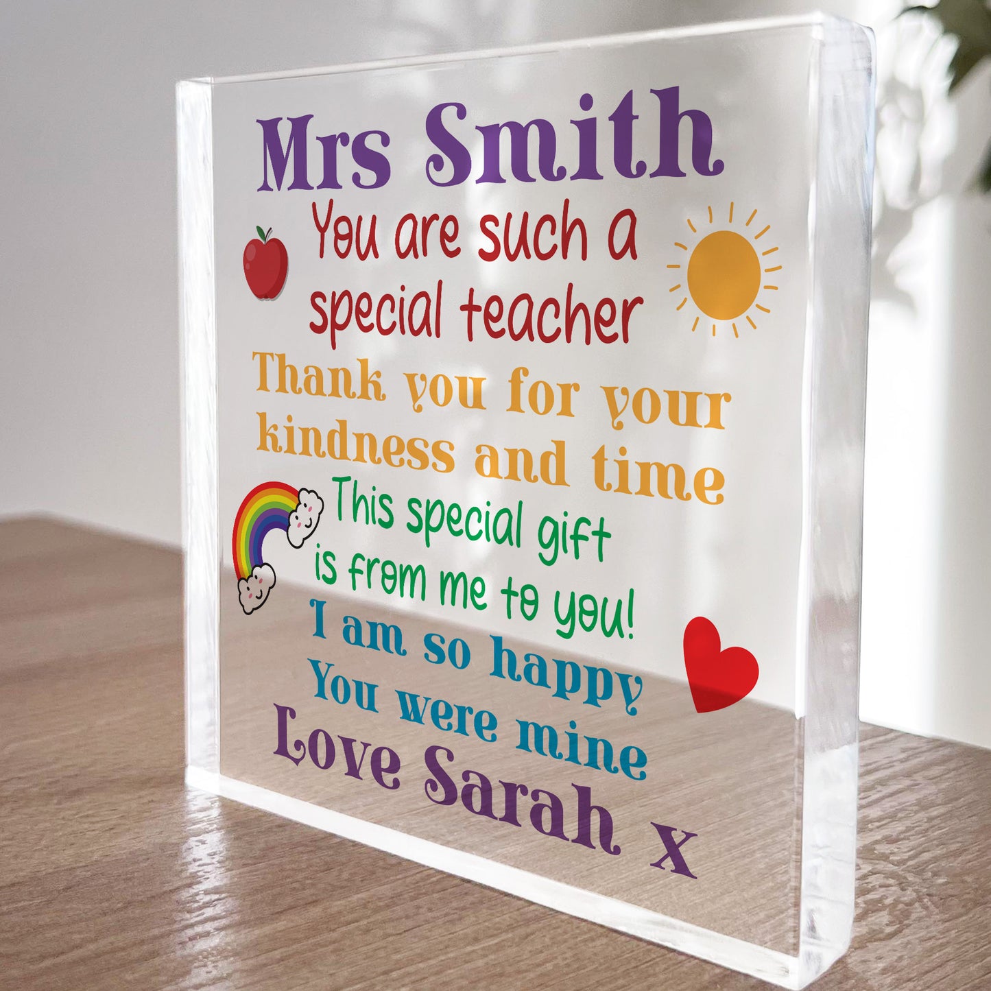 So Glad You Were Mine Teacher Gifts Personalised Thank You