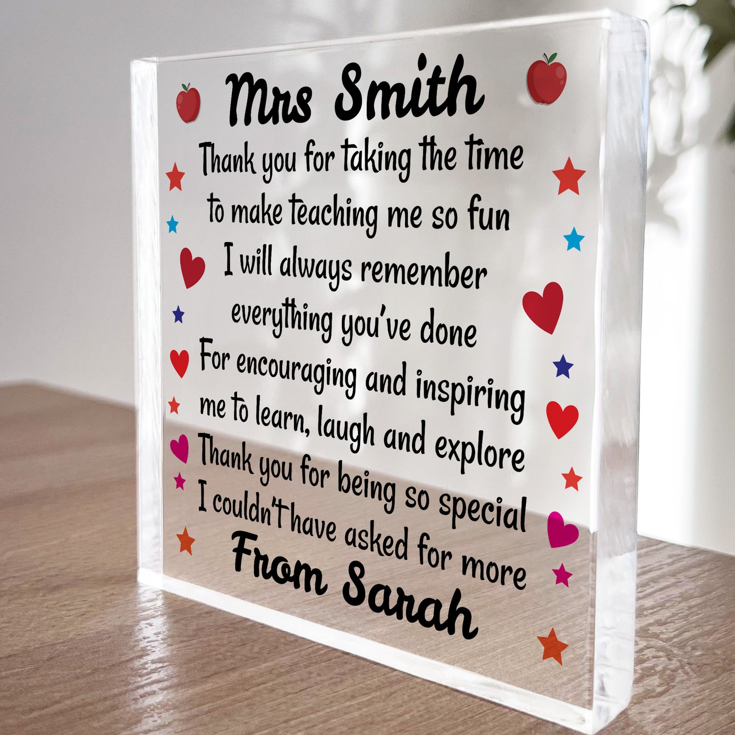 Special Teacher Gift Personalised Gifts For Teacher TA