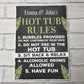 Personalised Hot Tub Plaques Hot Tub Rules Sign Novelty Outdoor