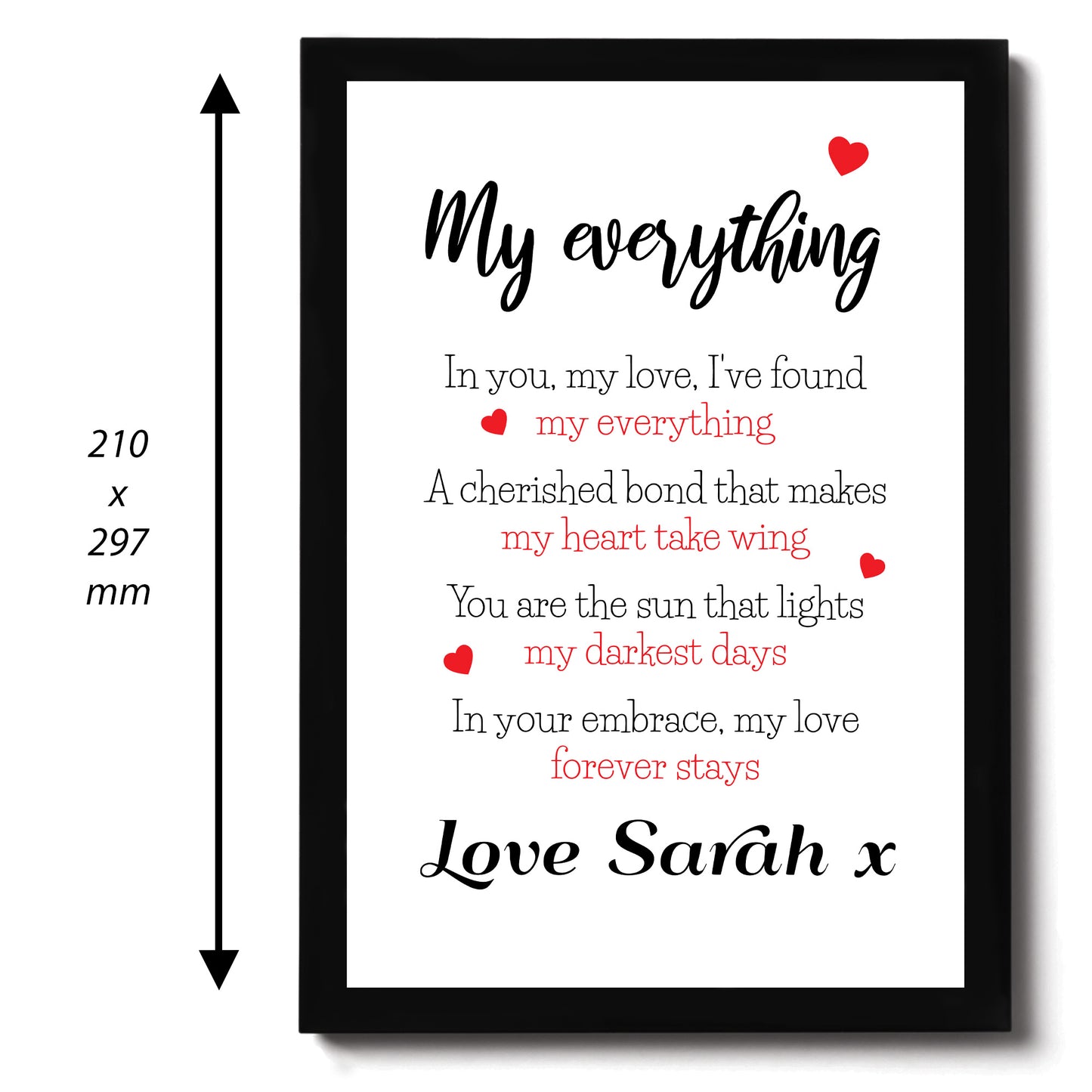 Gift For Husband Wife MY EVERYTHING Framed Print Personalised