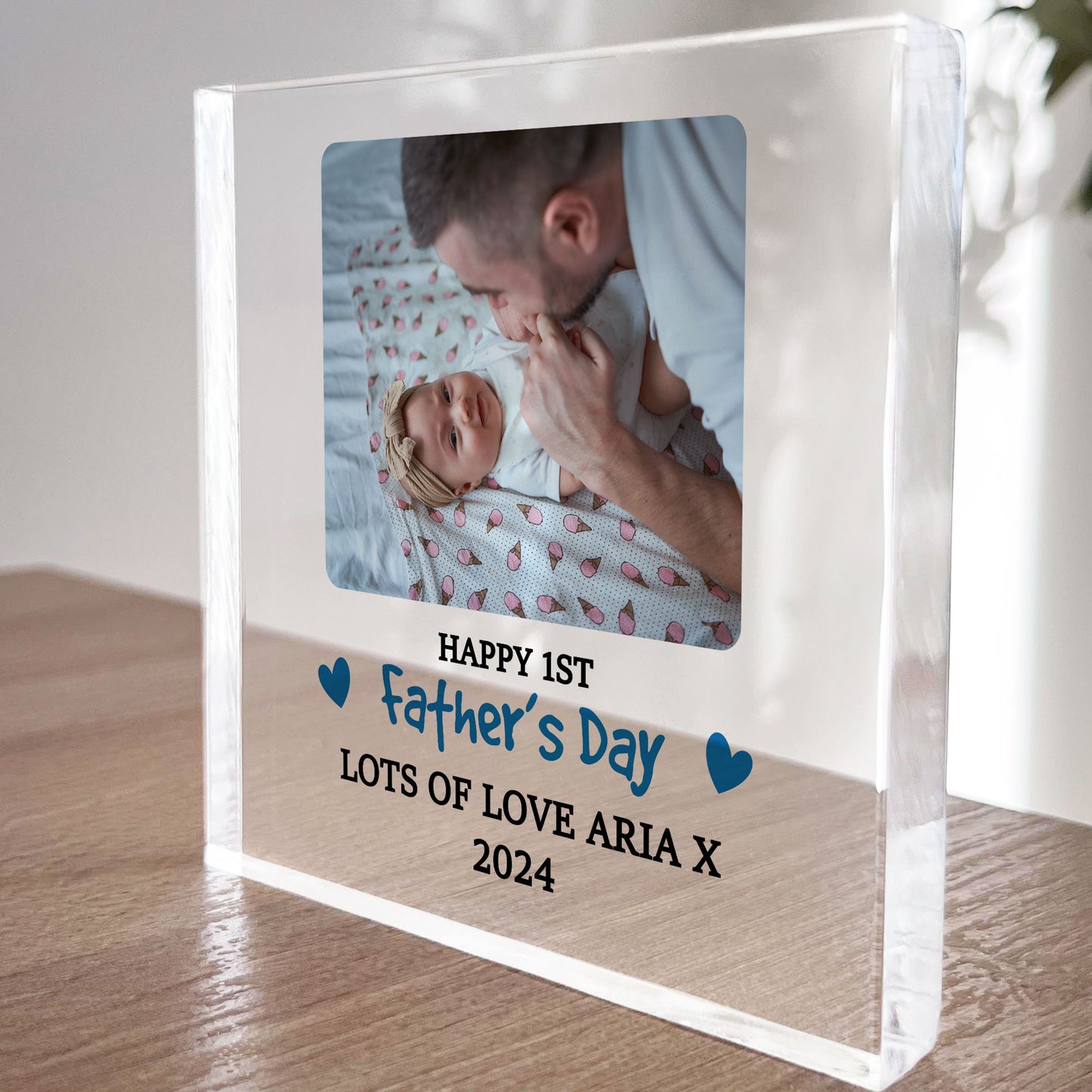 Special 1st Fathers Day Gift For Dad Daddy Personalised Block