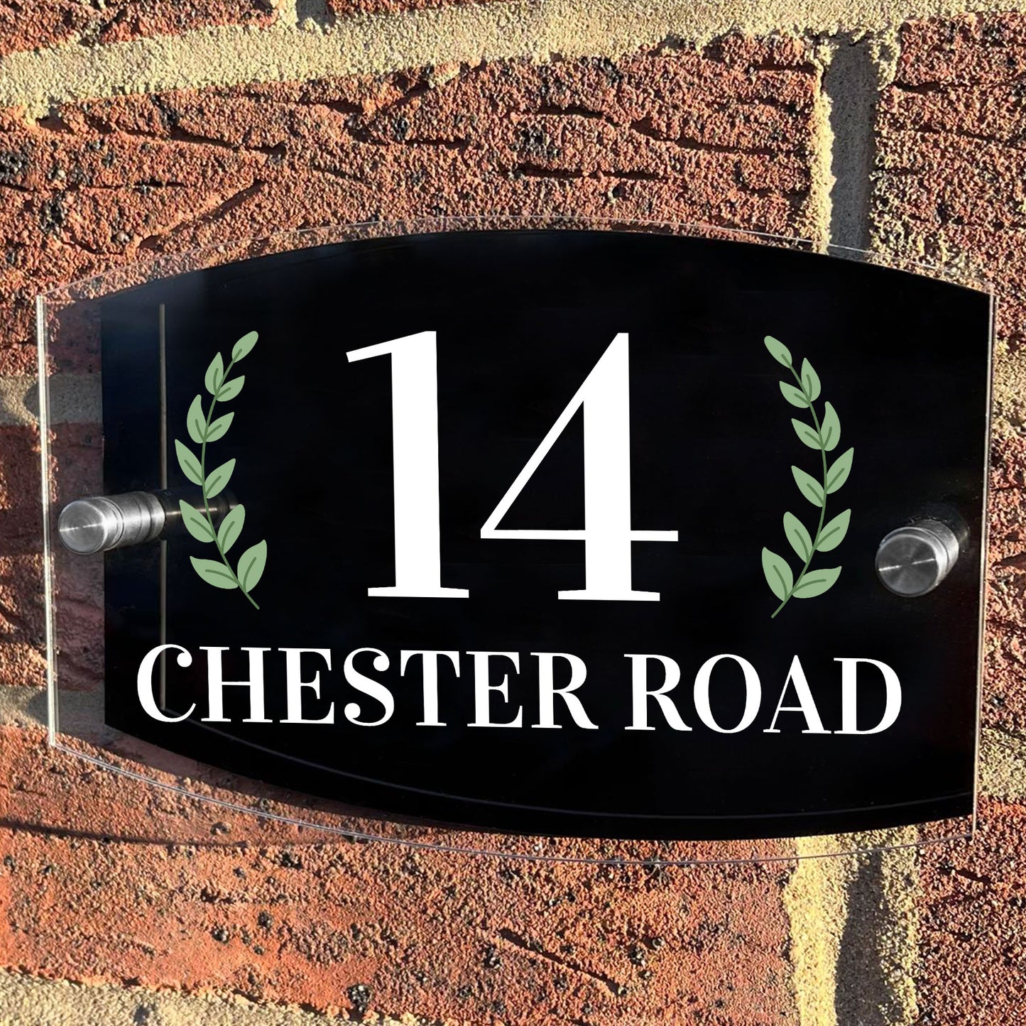 Contemporary House Sign Modern Personalised Door Number Plaque