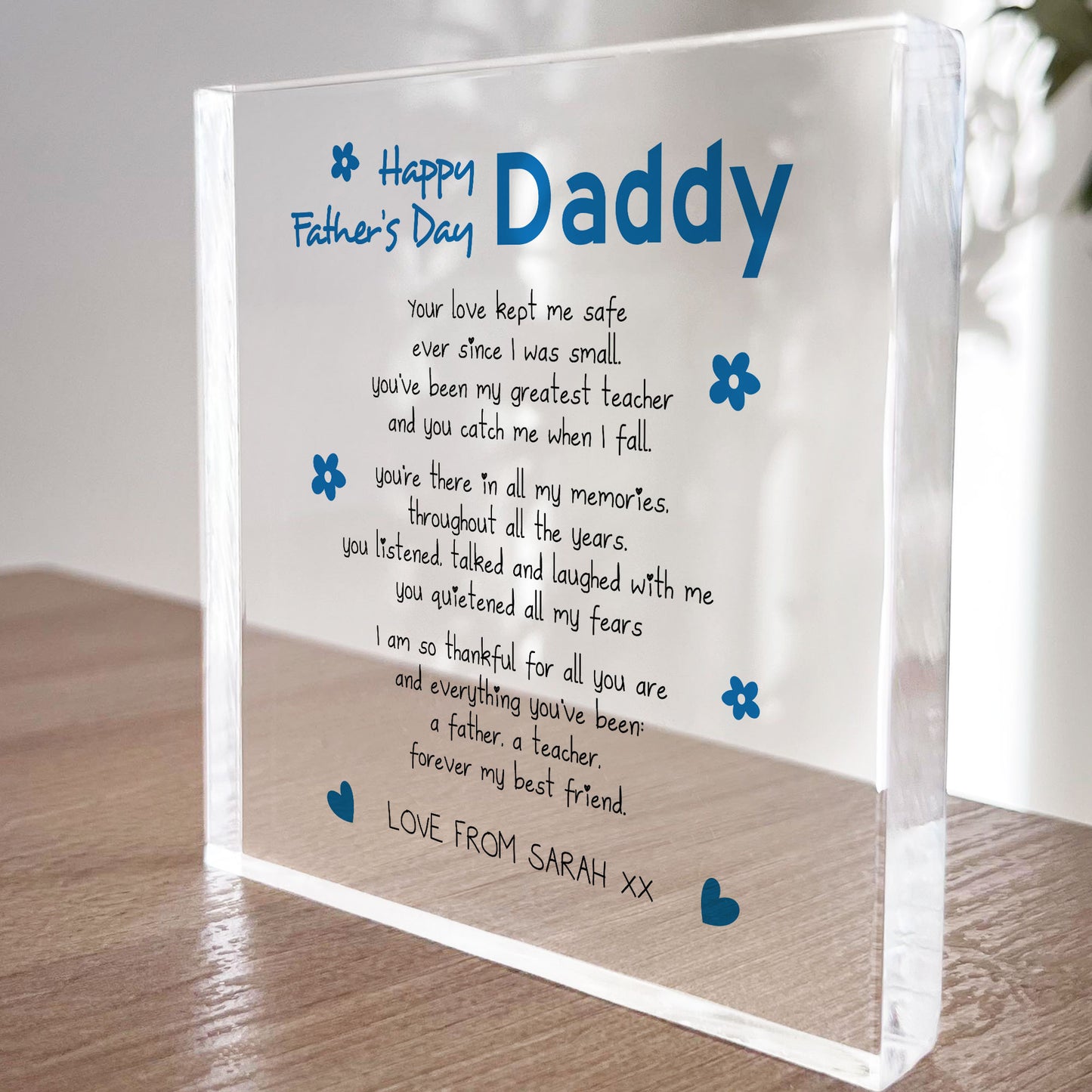 Happy Fathers Day Gift Personalised Gift For Dad Daddy Plaque