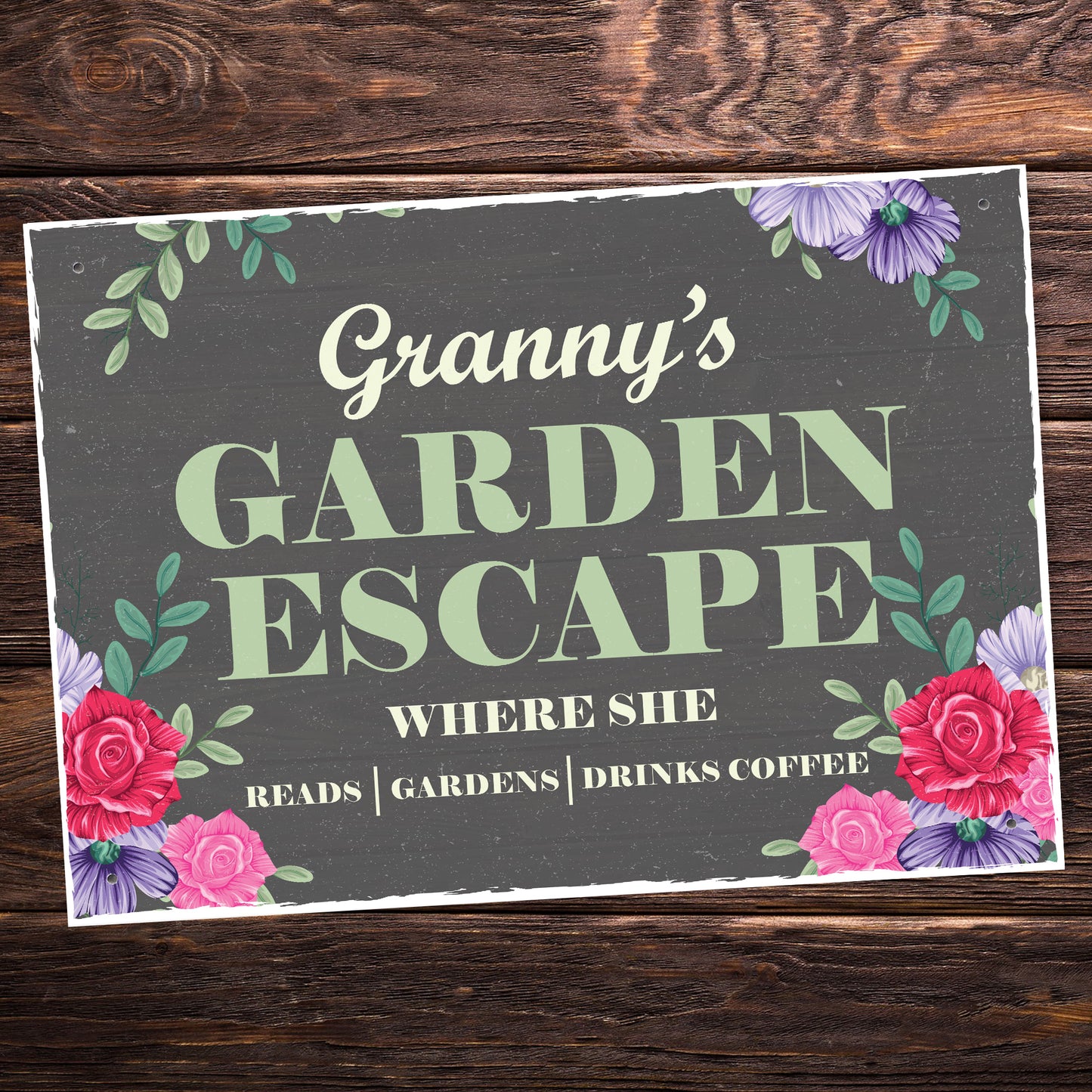 PERSONALISED Any Names GARDEN ESCAPE Sign Garden Shed Sign