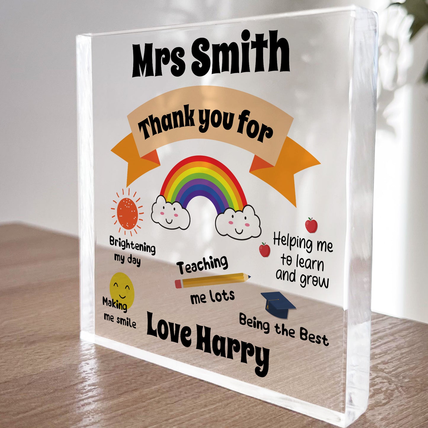 Personalised Teacher Nursery Thank You For Gift End of Term Gift