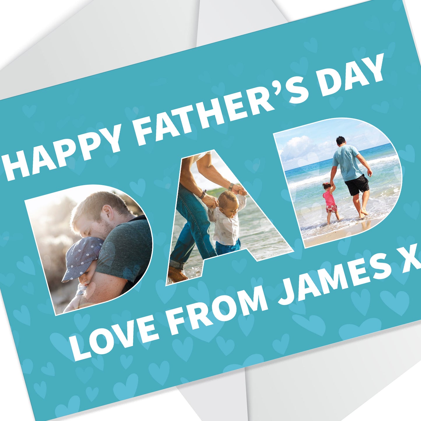 Personalised Fathers Day Card For Dad With Photos DAD CARD