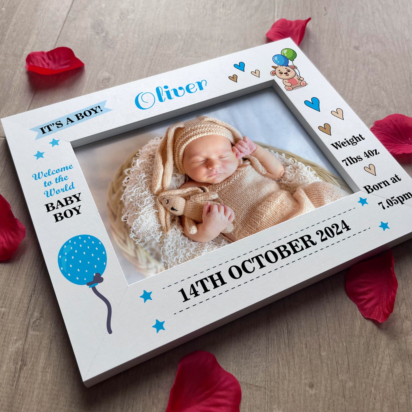 Newborn Baby Boy Keepsake Gifts Personalised Birth Details