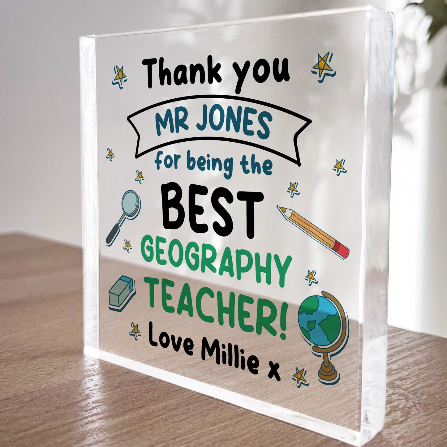 Geography Teacher Gift Personalised Gift For Geography Teacher