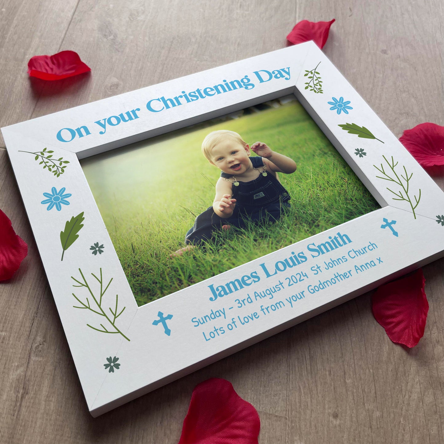 Personalised Photo Frame Gift for Christening Gift Baby Boy Gift