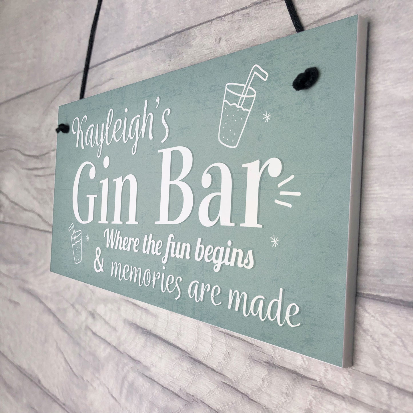 Gin Bar Personalised Sign Gin Gifts For Women Gin Lovers Gin