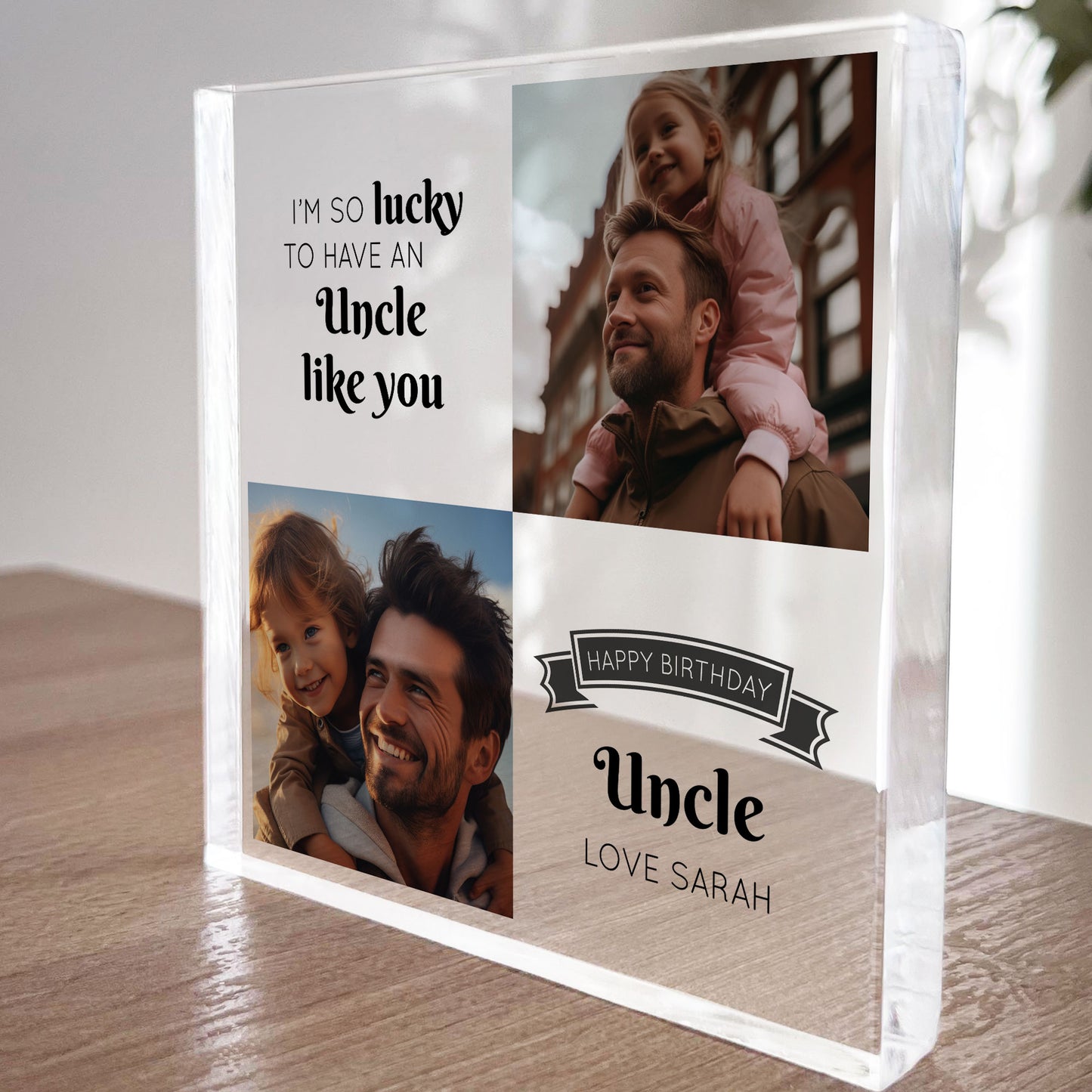 Personalised Uncle Birthday Gifts Custom Acrylic Freestanding