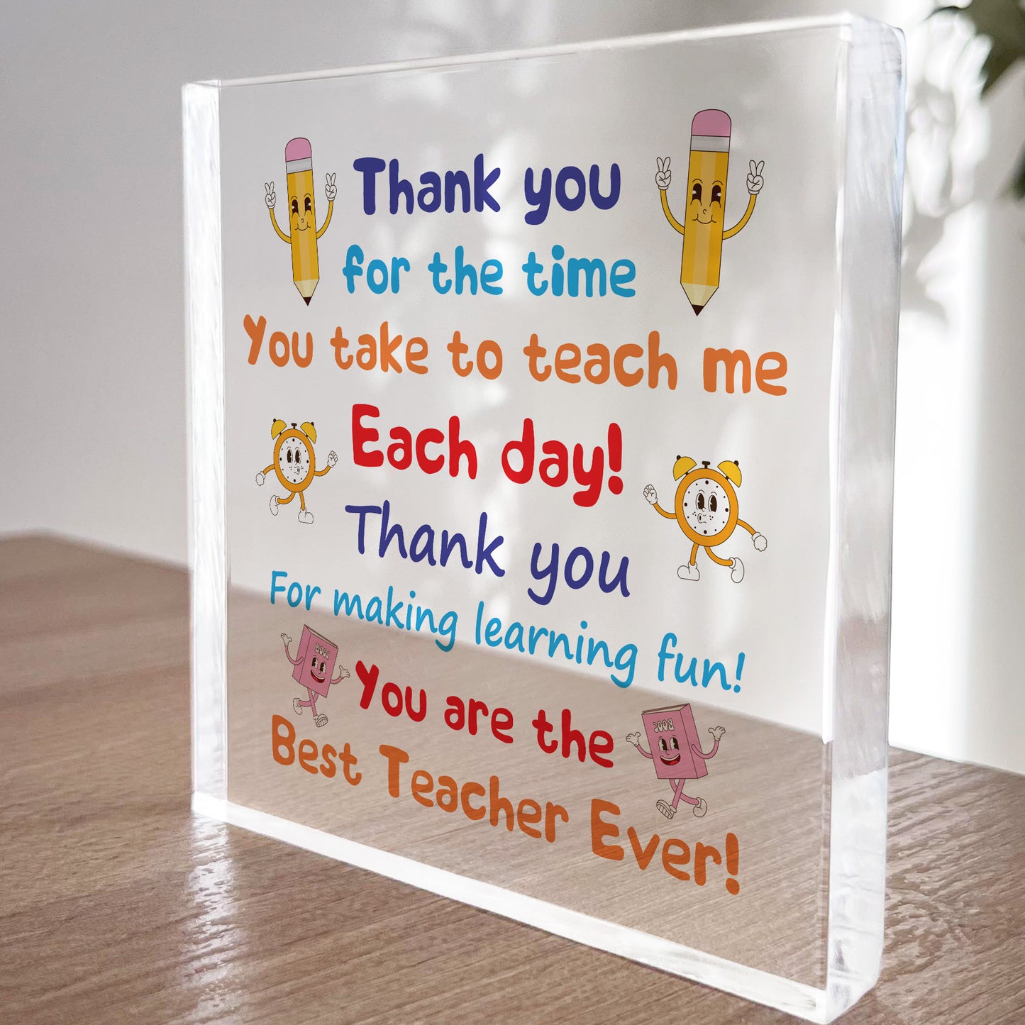 Teacher Gifts Engraved Acrylic Block Gifts for Teacher Christmas