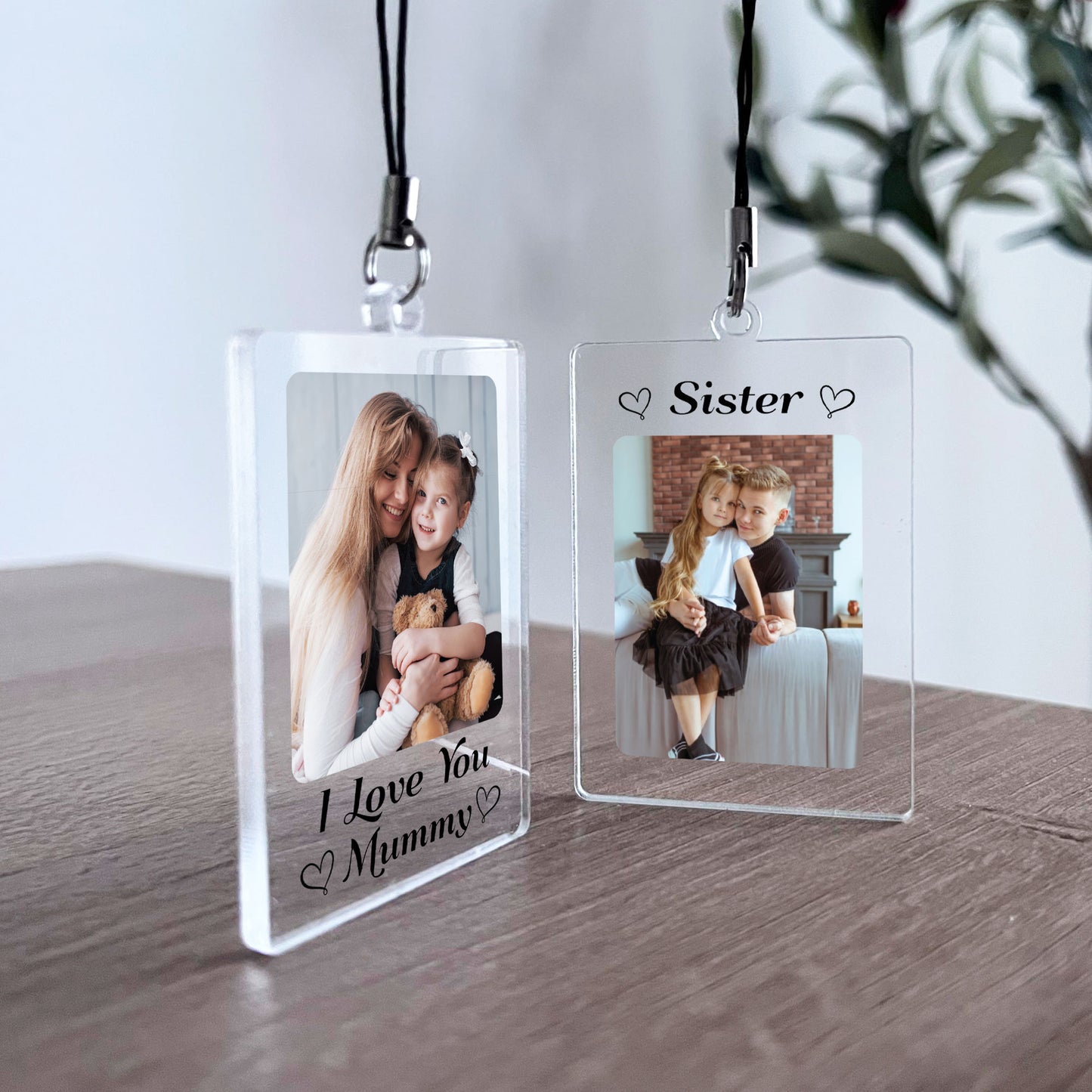 Sister Keyring Gift Personalised Photo Acrylic Keychain Birthday