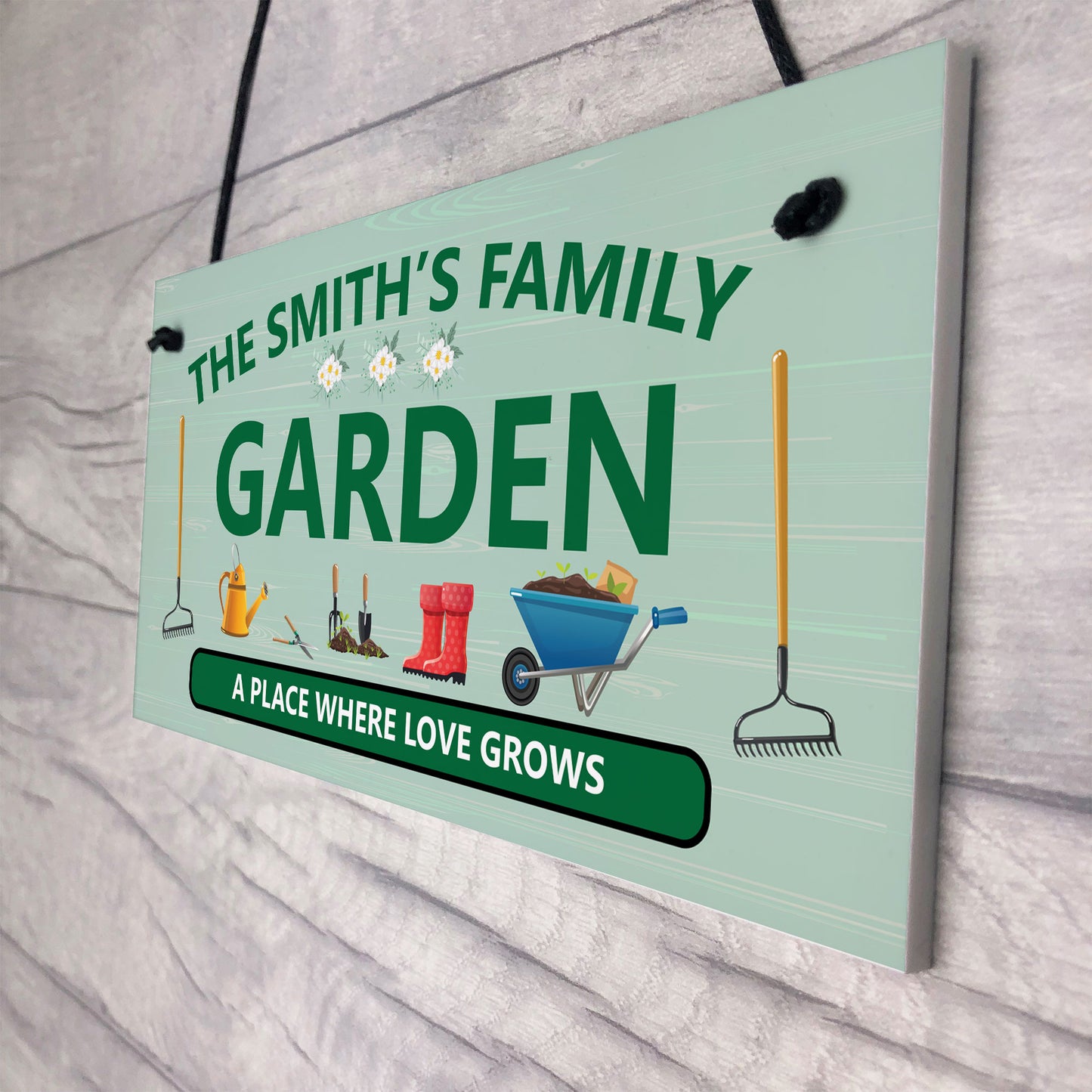 PERSONALISED GARDEN SIGN Hanging Wall Door Plaque Welcome Sign