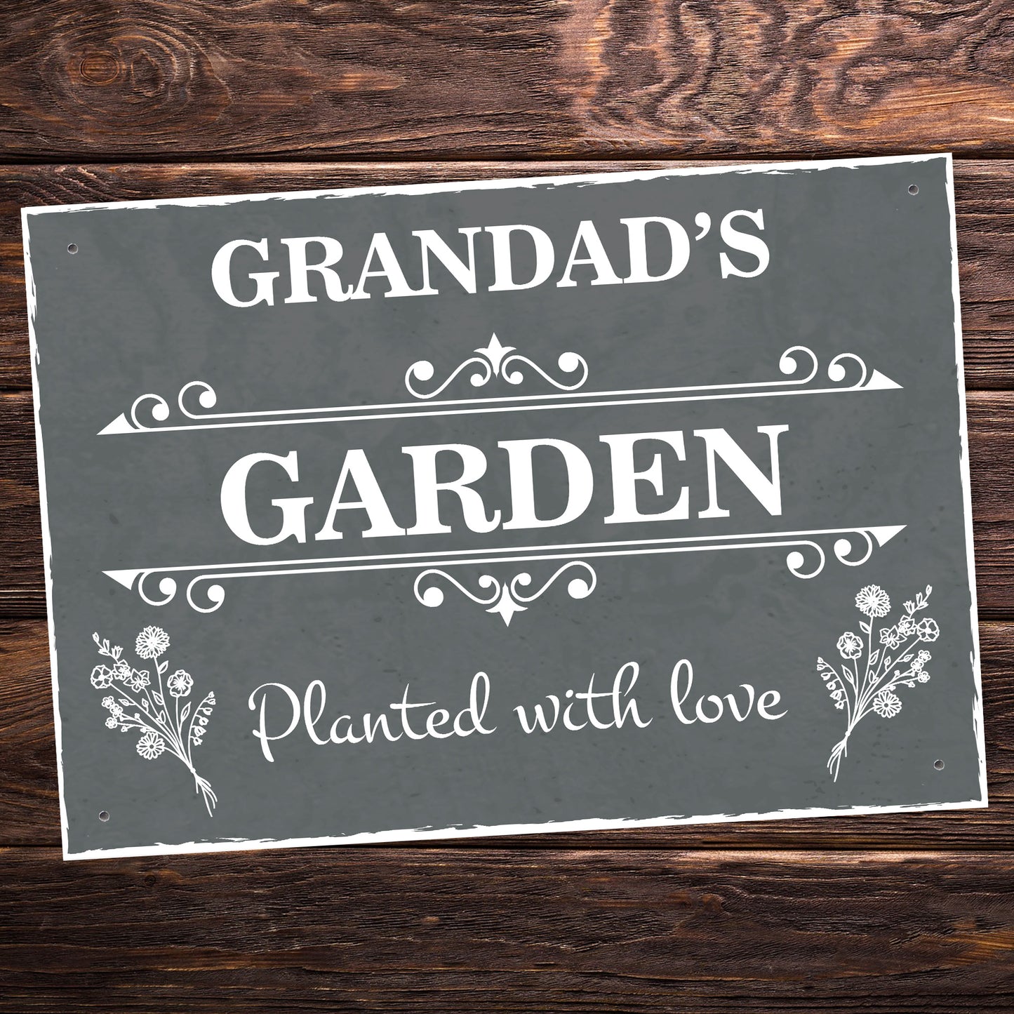 Personalised Grey GARDEN SIGN Hanging Wall Sign Shed Sign