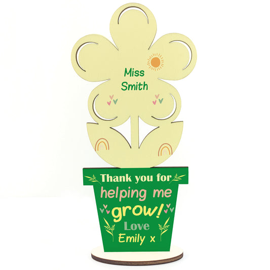 Personalised Thank You Grow Teacher Gifts Leaving Pre School