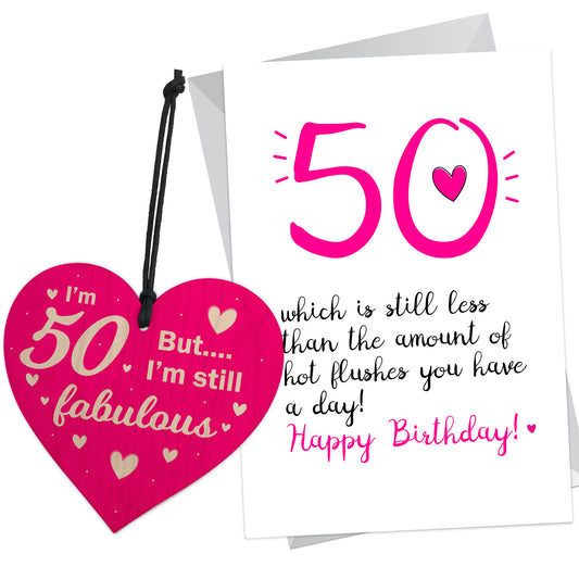 Funny 50th Birthday Gifts For Women Fifty Heart 50th Card