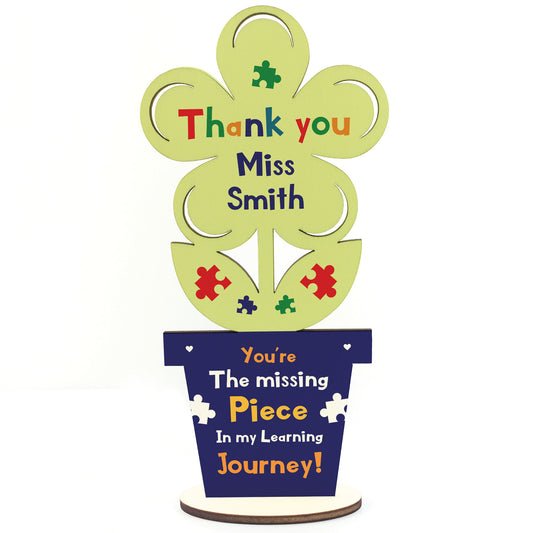 Thank You Wooden Flower Gift For Teacher Assistant Personalised