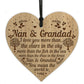 Nan And Grandad Sign Engraved Heart Gift For Grandparents