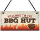 BBQ Hut Hanging Garden Sign Summer House Bar Man Cave Shed