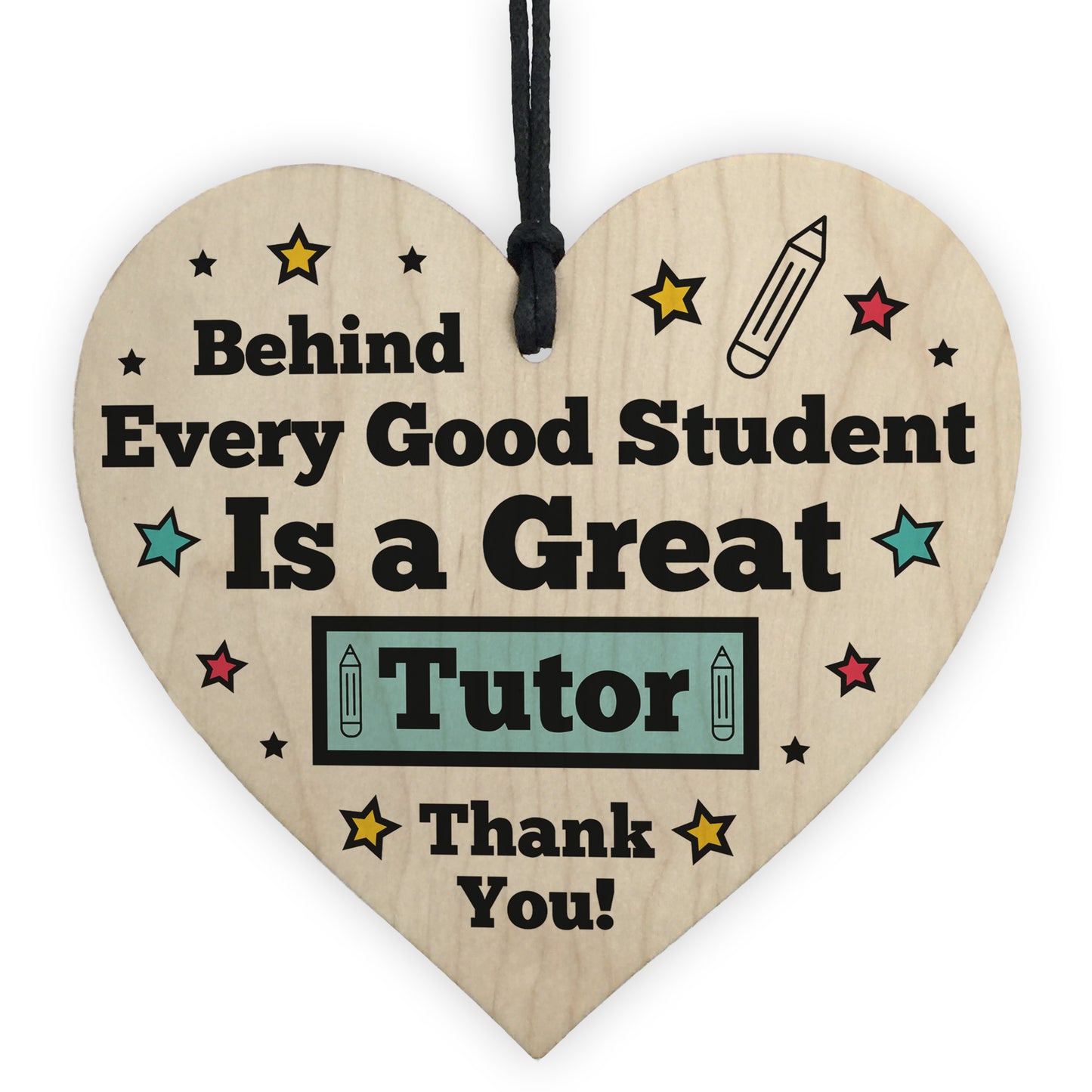 TUTOR Gift Wood Heart Thank You Teacher Tutor Friendship