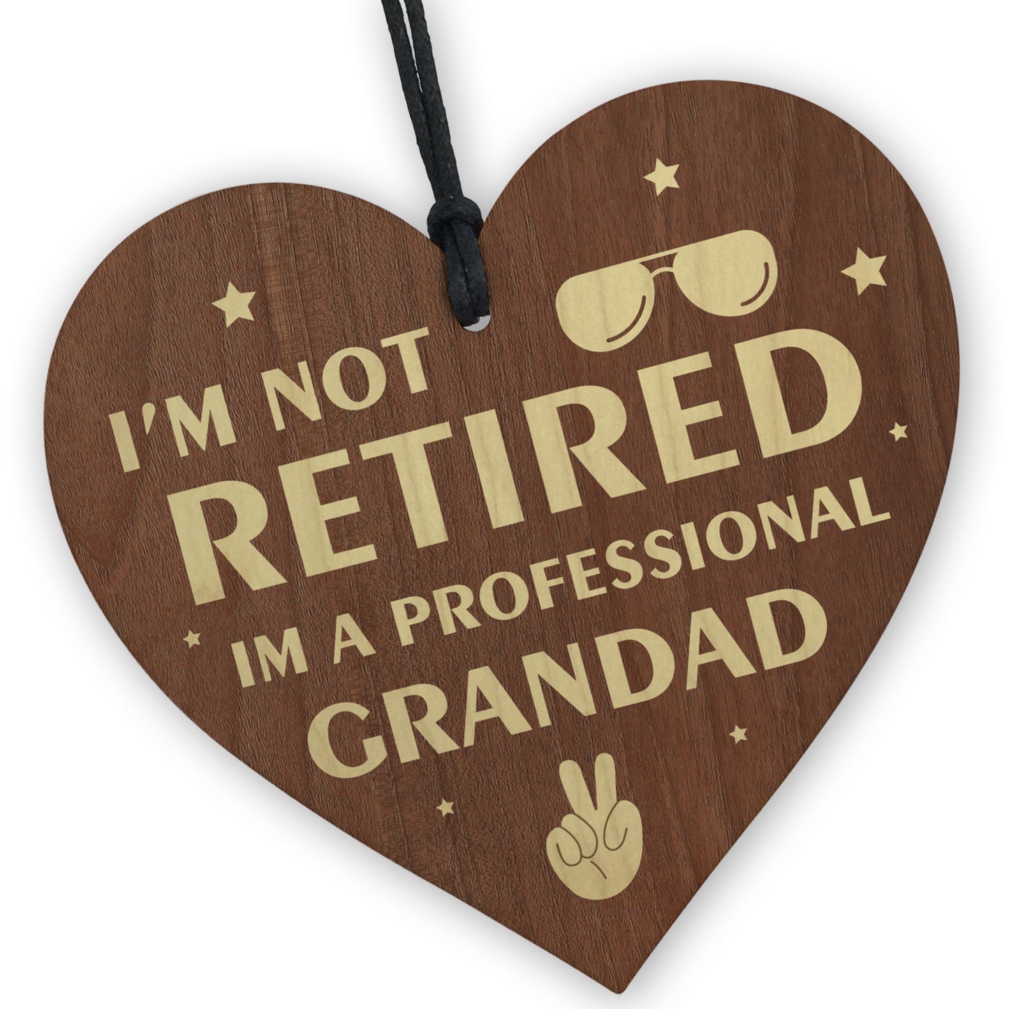 Funny Gift For Grandad Birthday Fathers Day Wood Heart Dad Gift