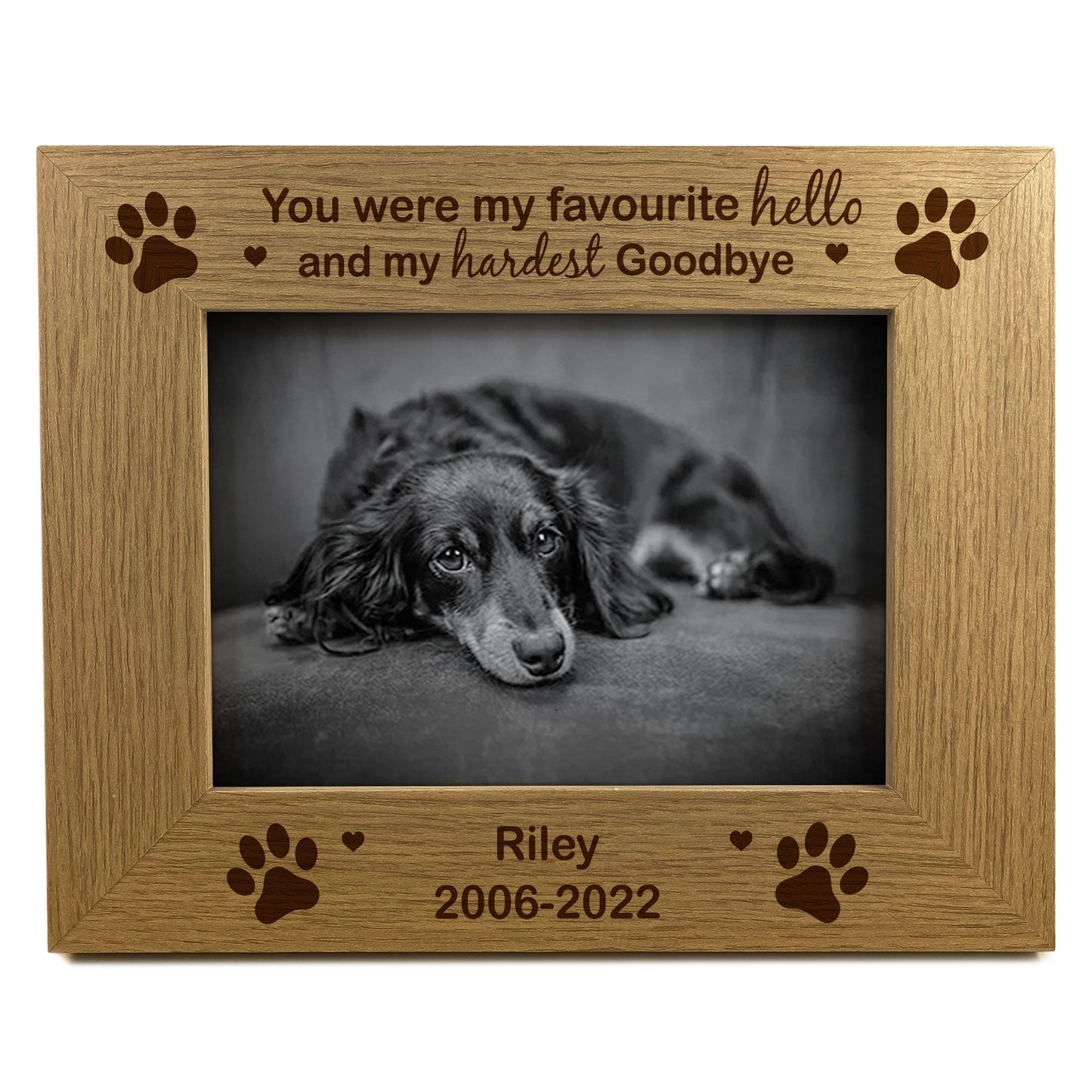 Personalised Pet Photo Frame Wooden Gift Dog Puppy Handmade Keep