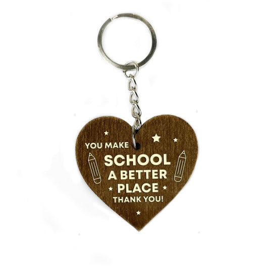 Teacher Gift Wooden Keyring TA Thank You Gift For Him Her