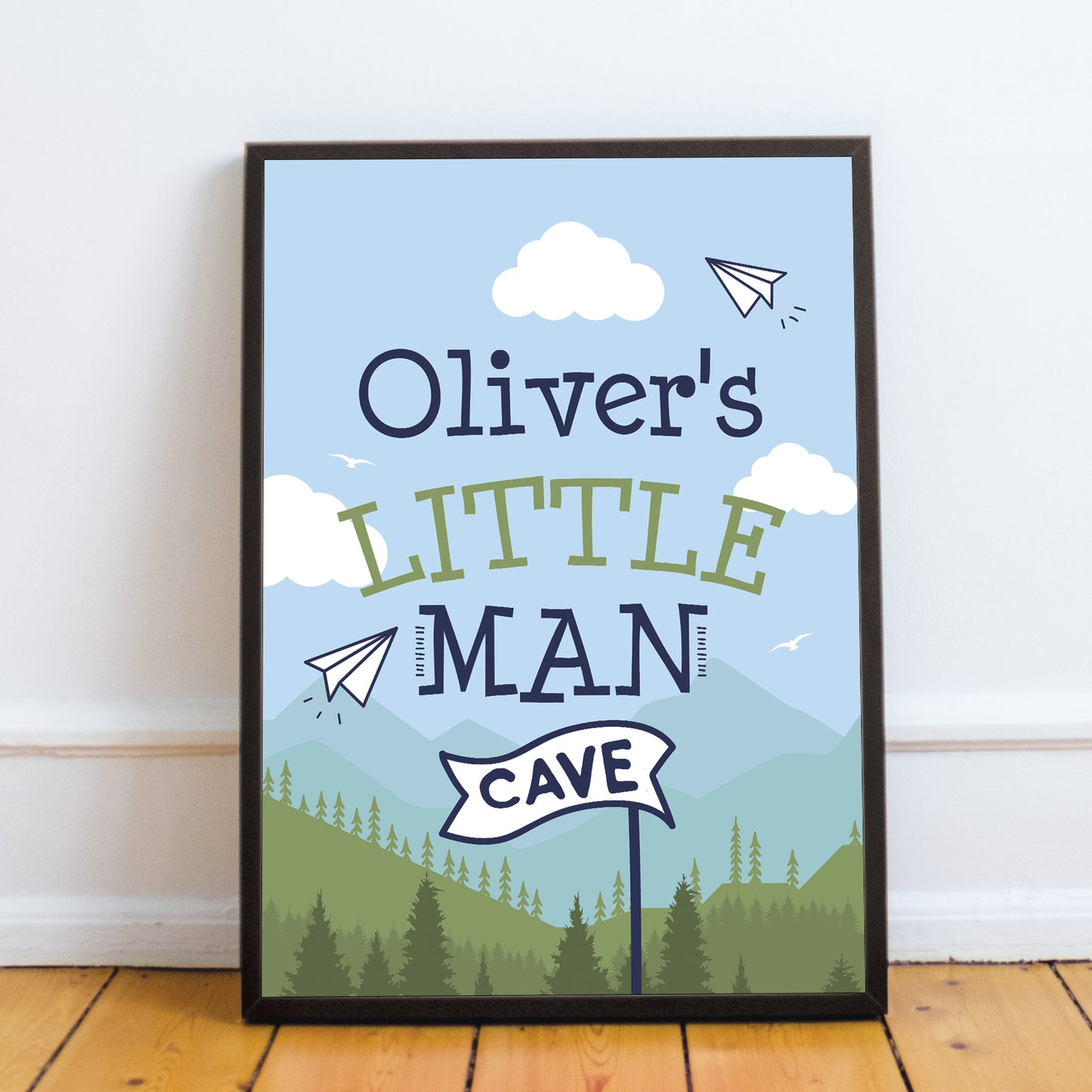 PERSONALISED Bedroom Nursery Sign Little Man Cave Wall Art