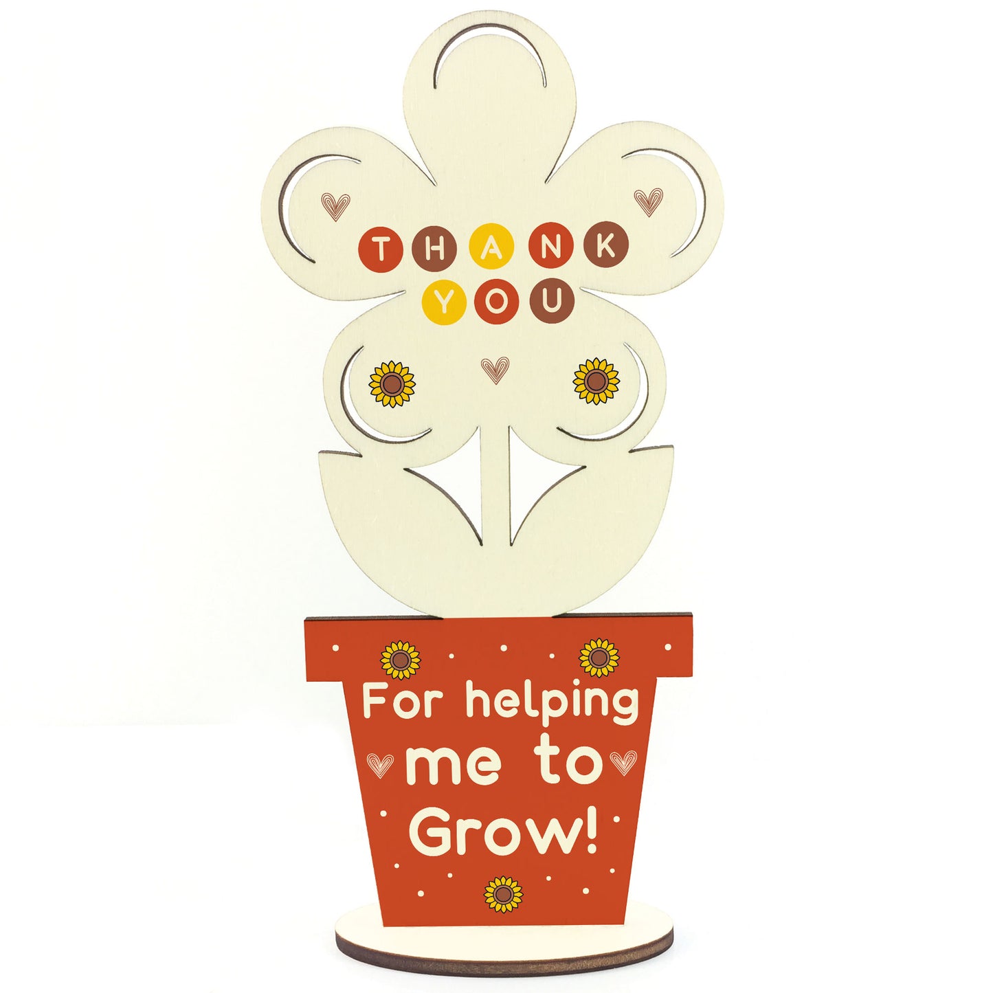 Personalised Thank You Teacher Gift Wooden Flower Mentor