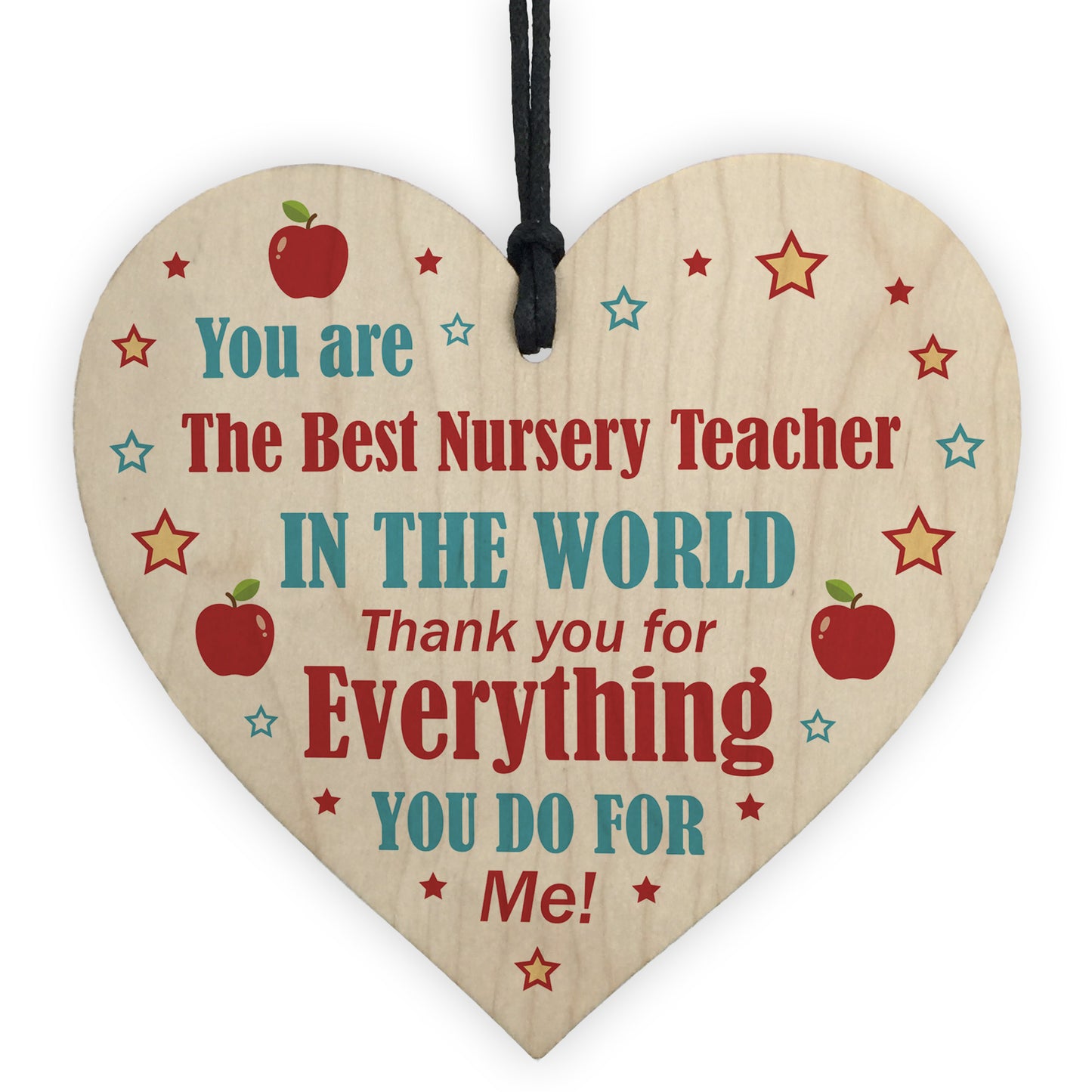 THANK YOU Gift For Nursery Teacher Wood Heart Gift For Him Her