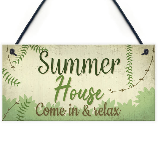 Summer House Plaque Shed Garden Sign Decor Mum Dad Nan Gift