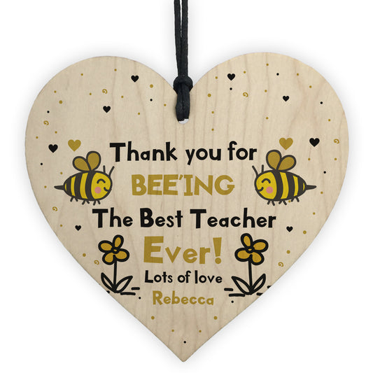 Best Teacher Gift Personalised Wood Heart Lockdown Preschool