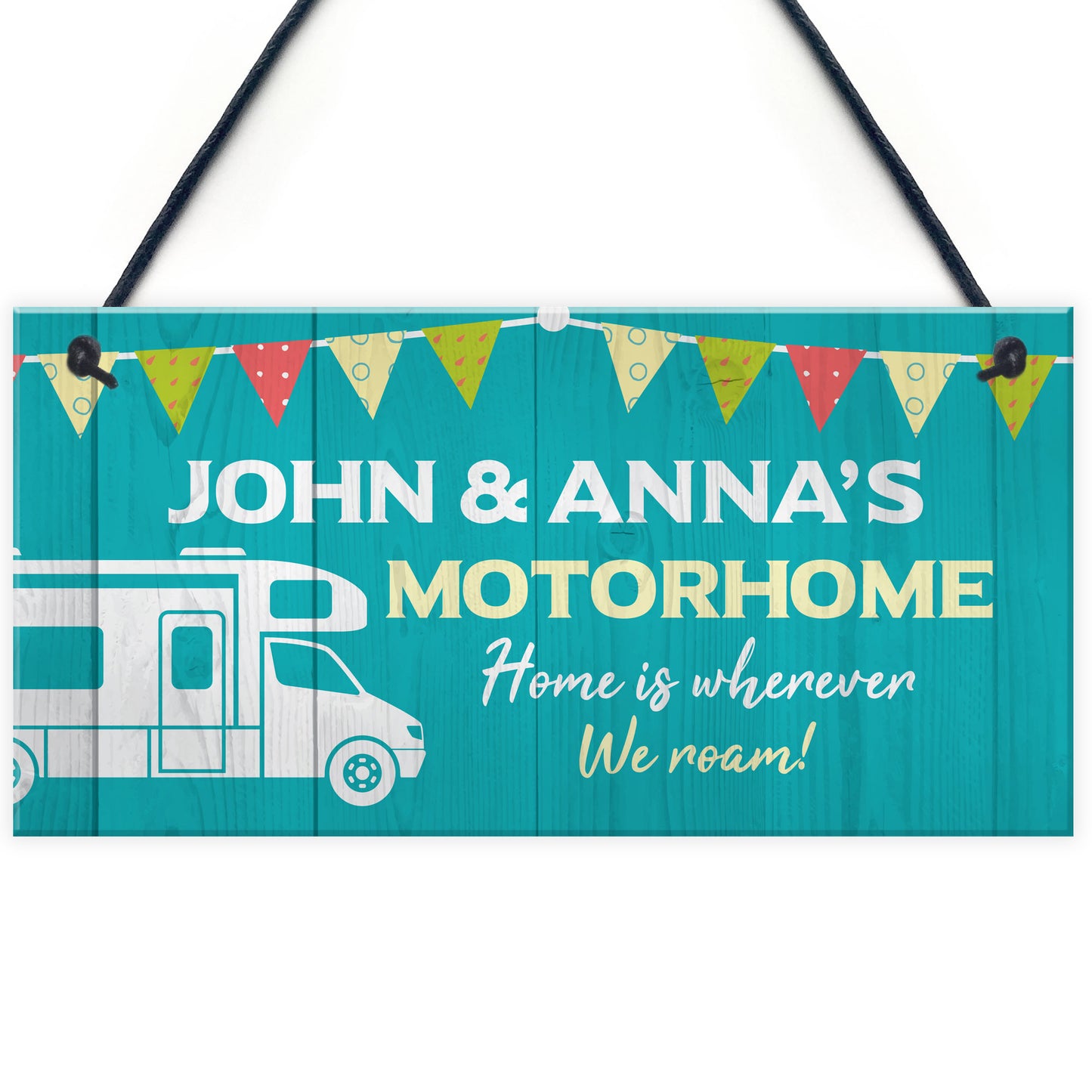 Personalised Motorhome Sign Bunting Motorhome Accessories