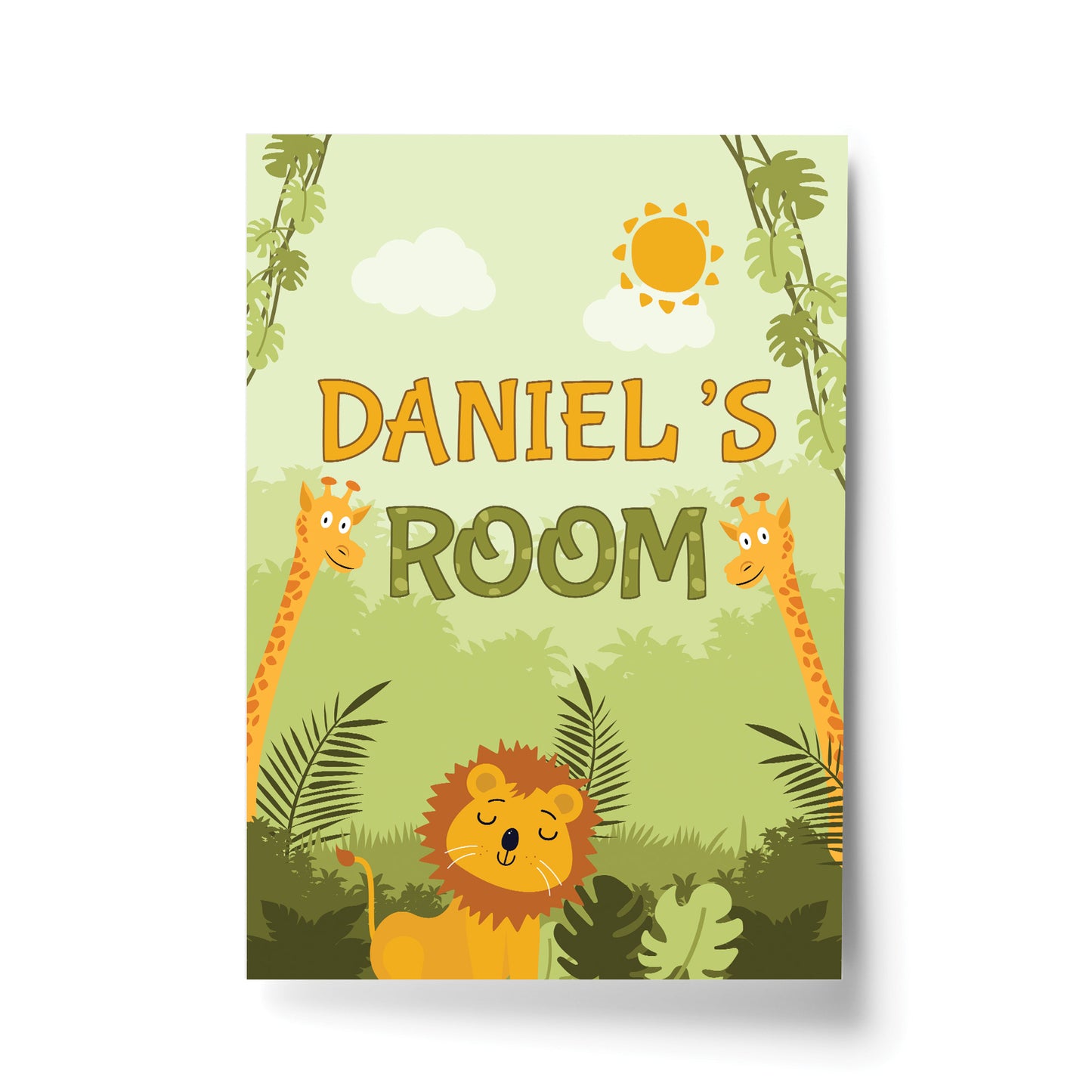 Personalised Bedroom Sign For Boys Animal Print Nursery Decor