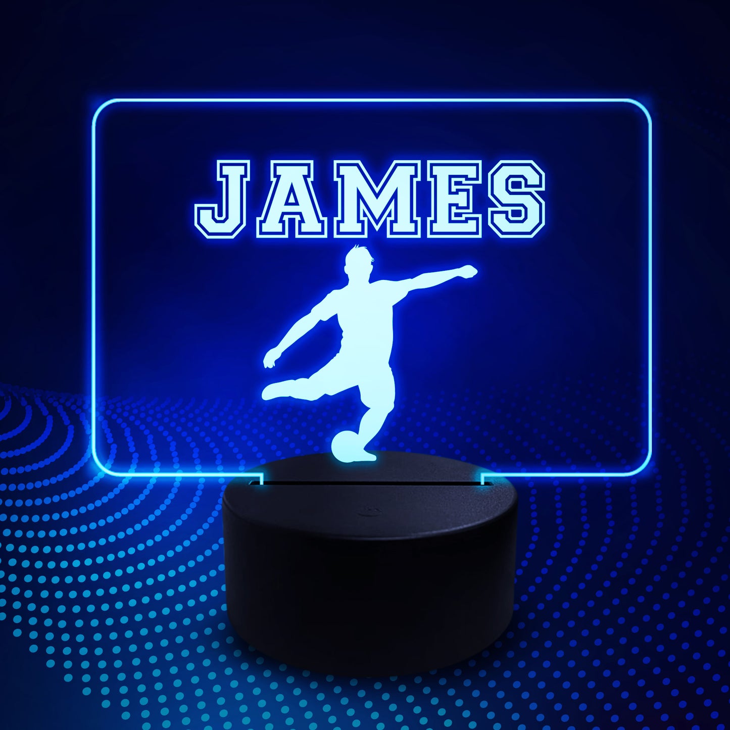 Personalised Football Gifts LED 16 Colour Plaque Boys Bedroom