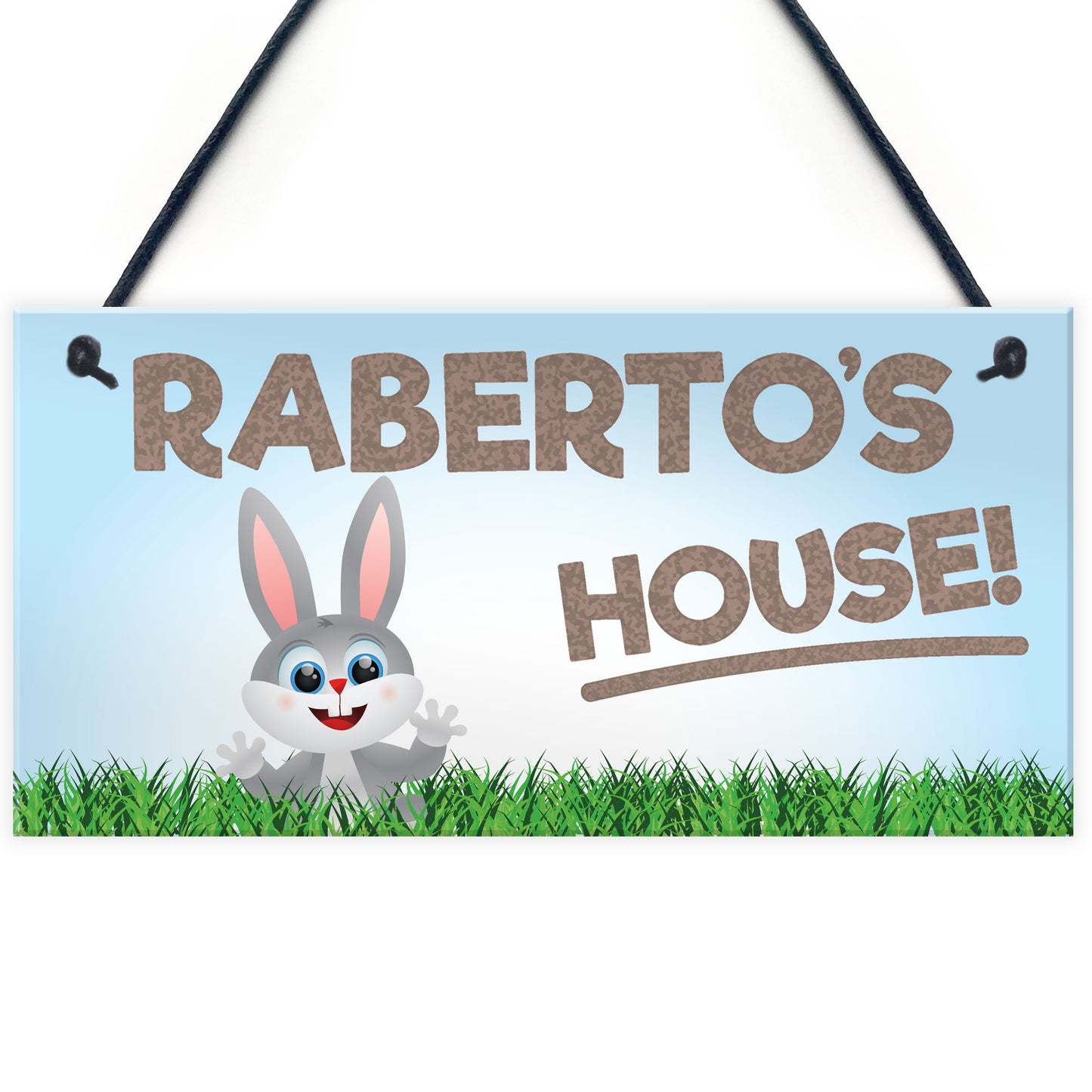 Personalised Rabbit Lover Gift Door Hutch Sign Rabbit House Sign