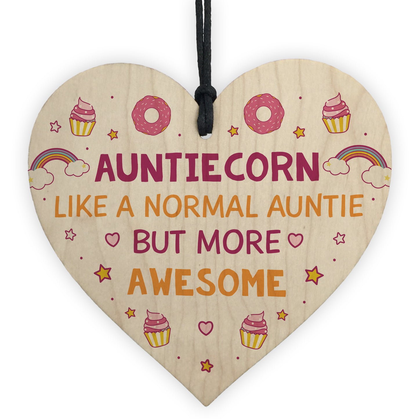 Handmade Auntie Gift Novelty Sister Plaque Wooden Heart