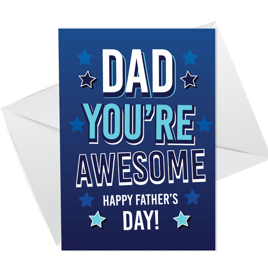 Dad Fathers Day Card From Daughter Son Novelty Fathers Day Card