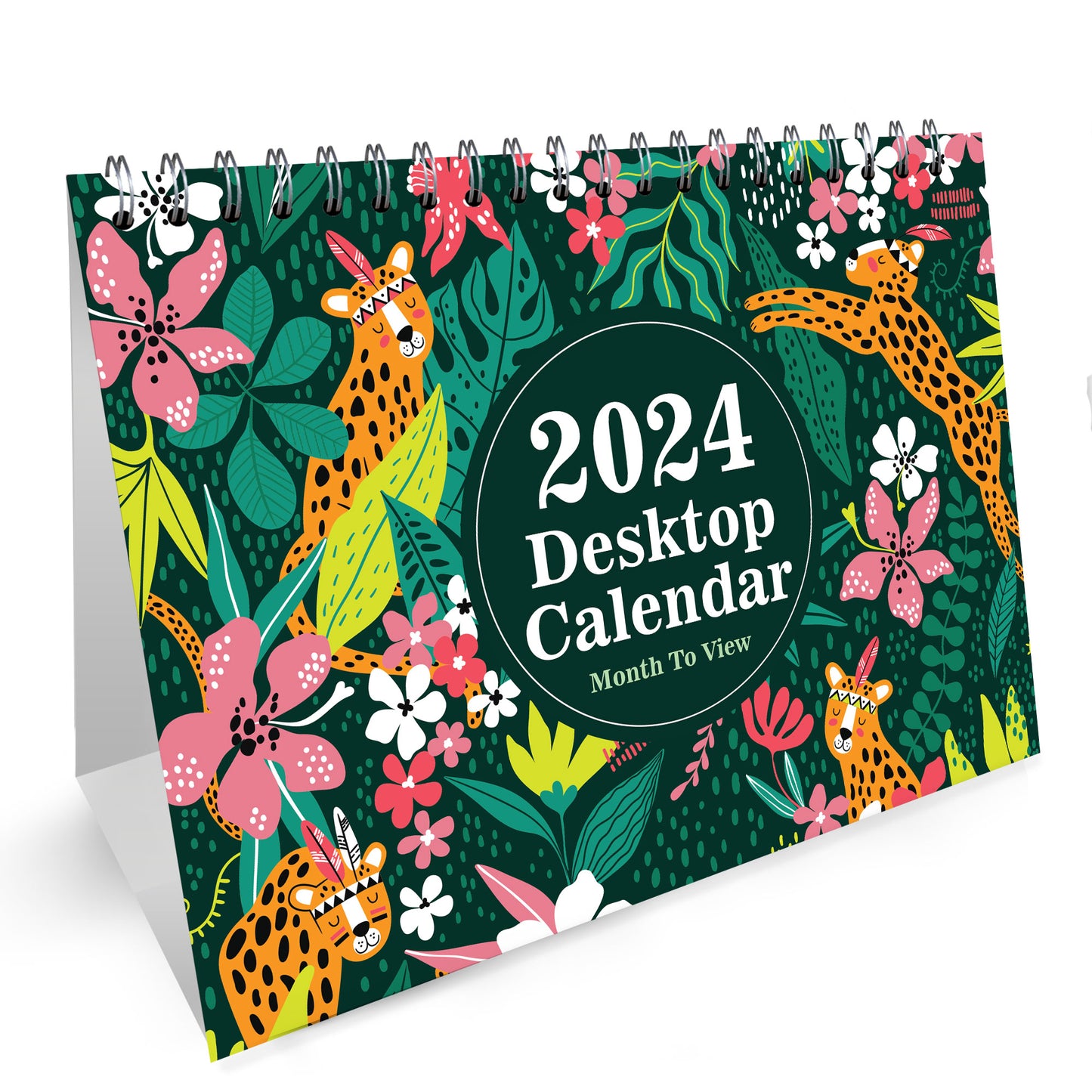 2024 Tropical Desk Calendar Spiral Bound Freestanding Planner