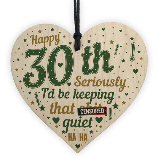 30th Birthday Gifts Best Friend Brother Wood Heart 30th Birthday