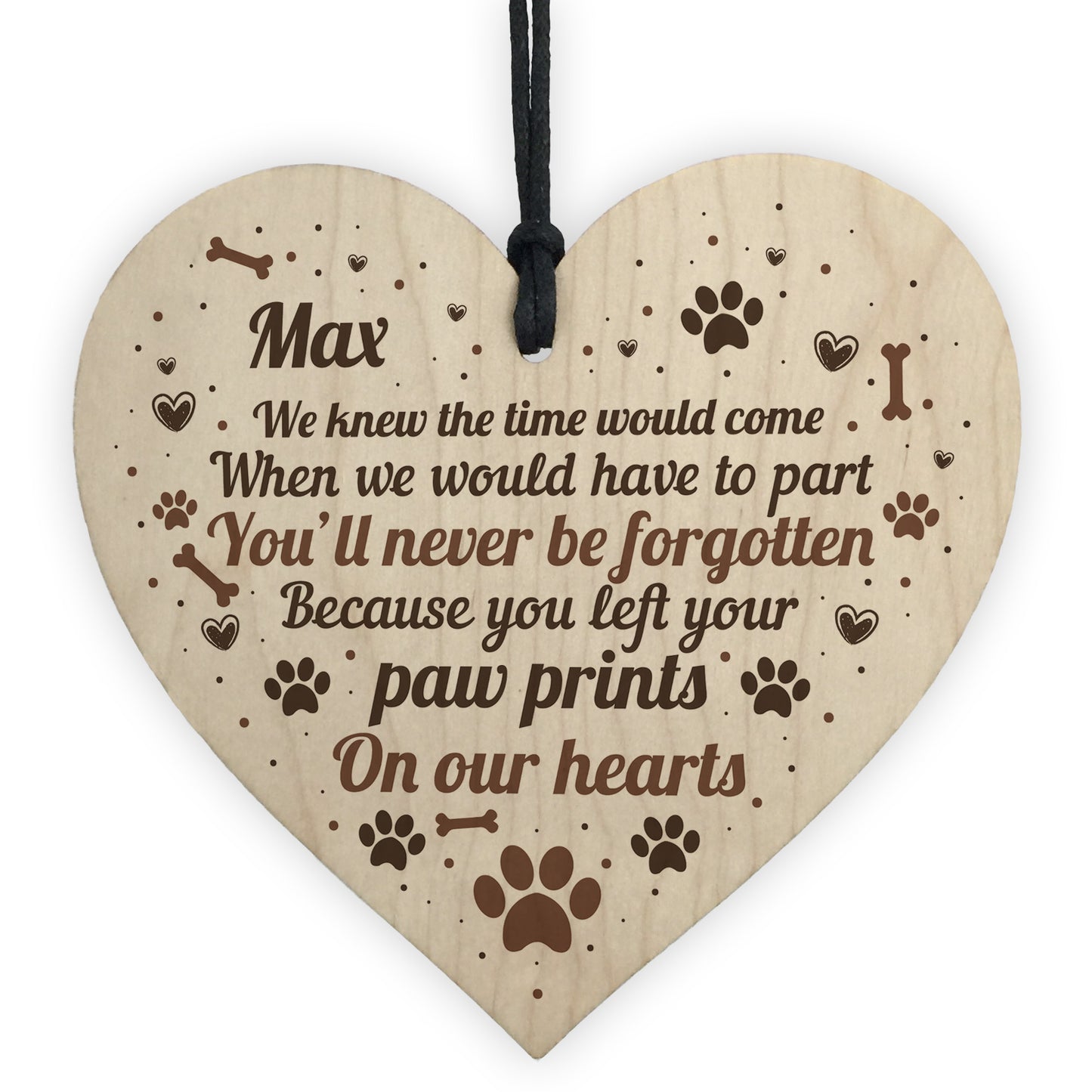 Wood Personalised Dog Sign Pet Memorial Christmas Tree Bauble