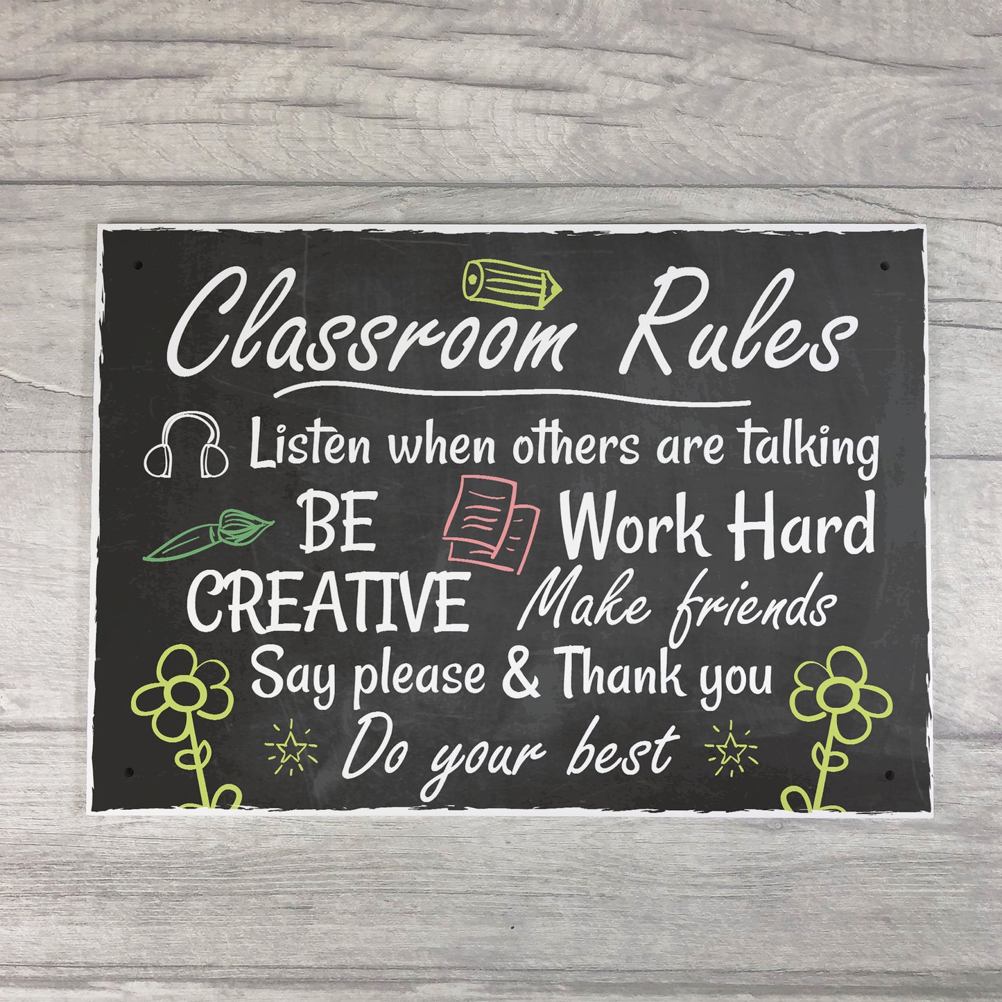 Handmade Classroom Rules Plaque Best Teacher School Nursery Sign