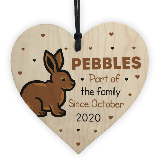 Personalised Rabbit Sign For Home Wood Heart Rabbit Lover Gift