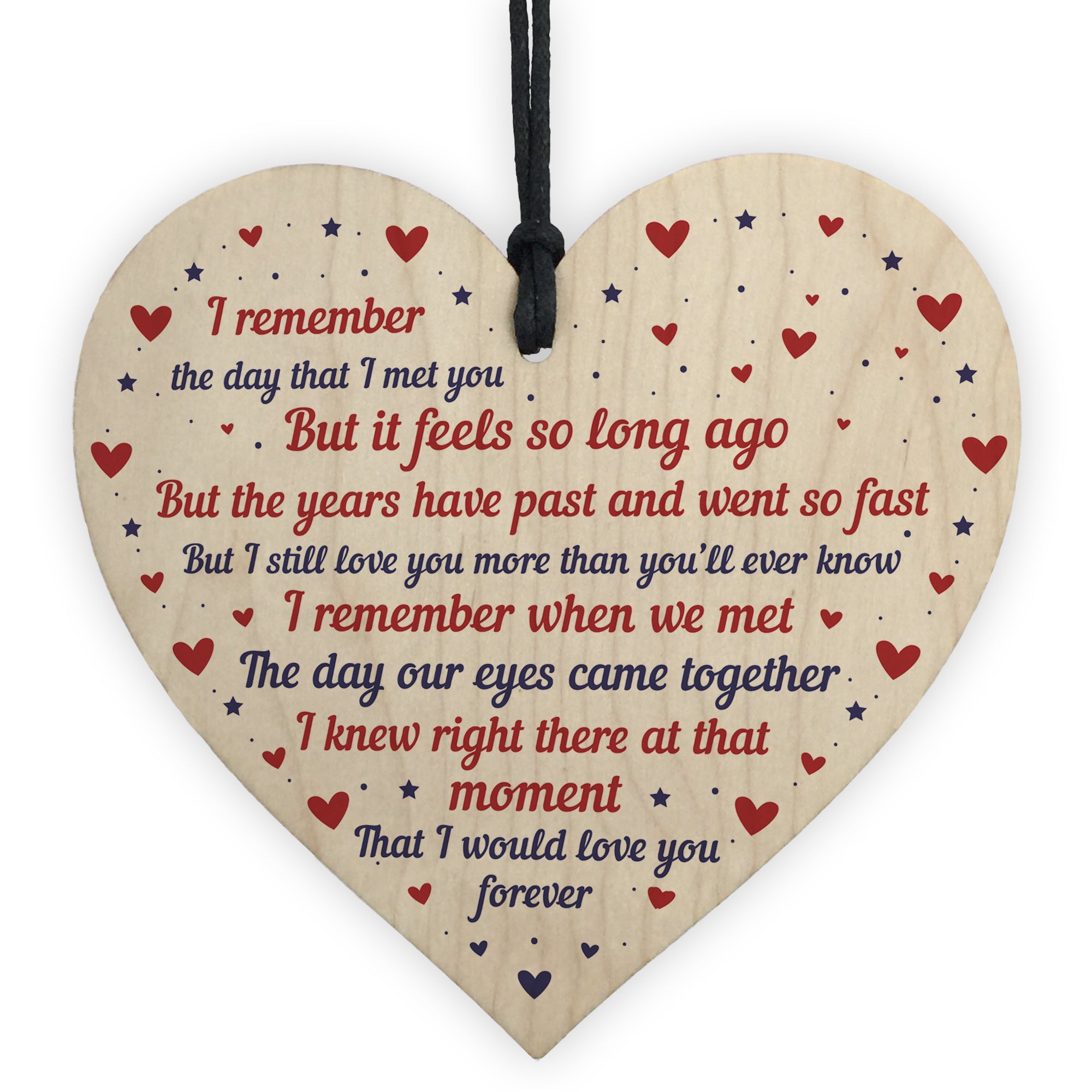 Husband Anniversary Gift From Wife Handmade Wooden Heart Poem Christmas  Gifts | eBay