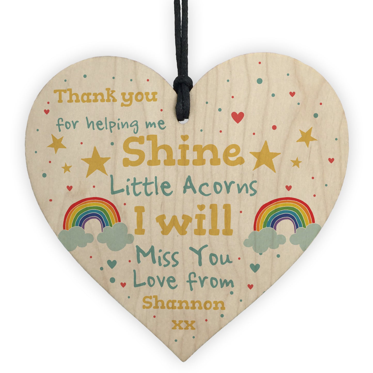 Personalised Gift For School Nursery Wooden Heart Personalised