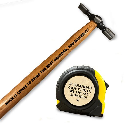 Funny Fathers Day Birthday Gift Bundle For Grandad Tool Hammer