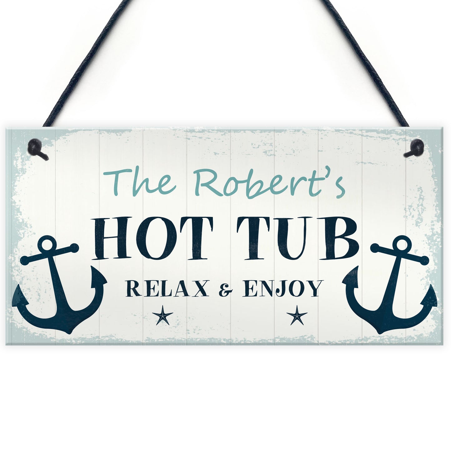 Nautical Theme Hot Tub Sign Hanging Plaque Personalised Hot Tub