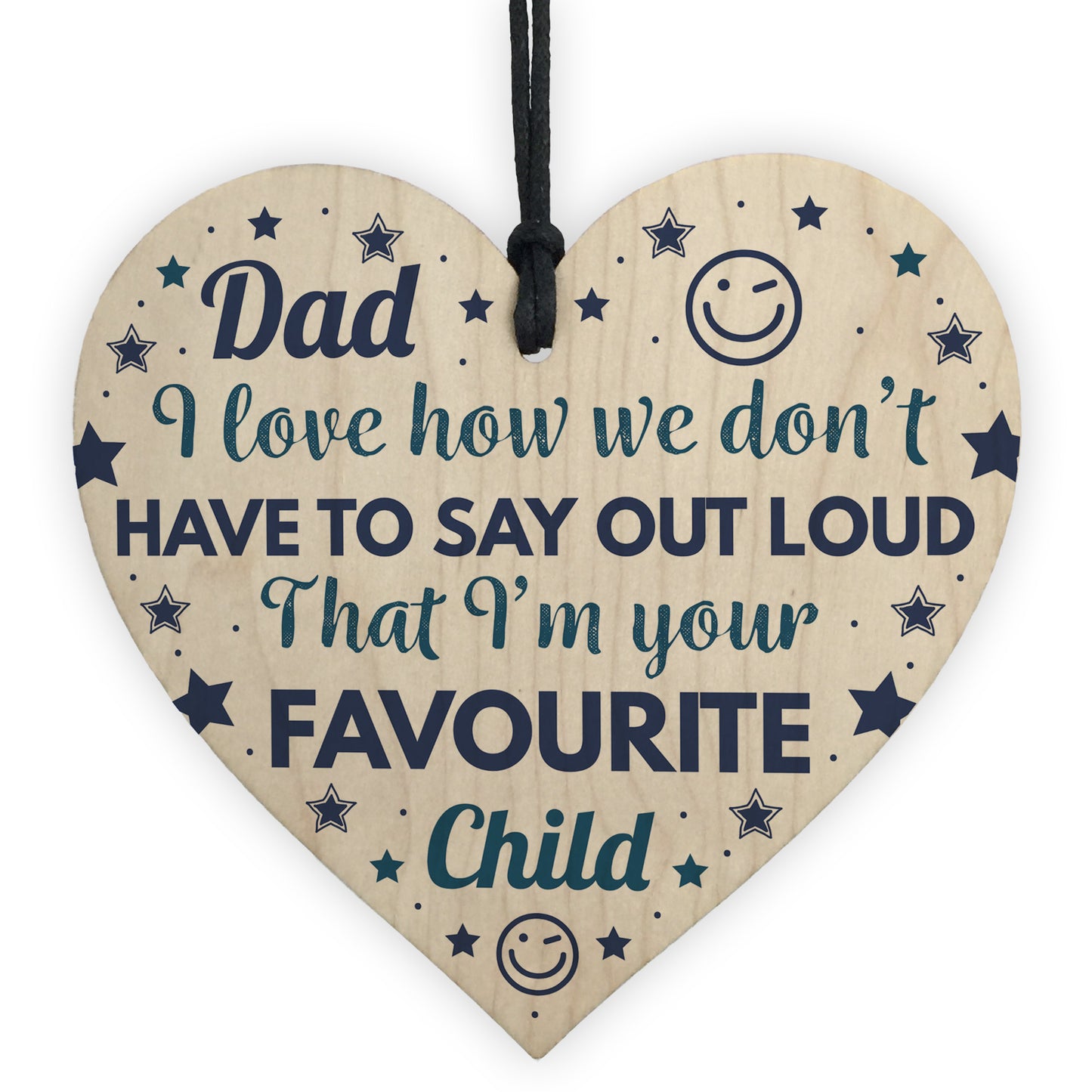 Funny CFathers Day Gifts Novelty Wooden Heart Birthday Gift Dad